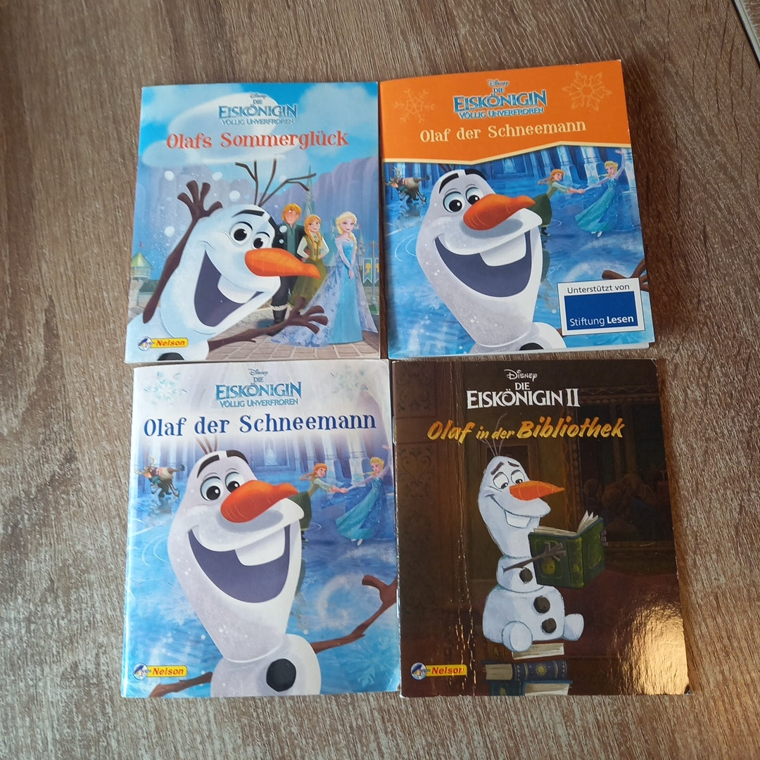 Die Eiskönigin 4 Mini Hefte 1 Olafs Sommerglück 2 Olaf der Schneemann 3 Königliche Pyjama Party 4 Olaf in der Bibliothek