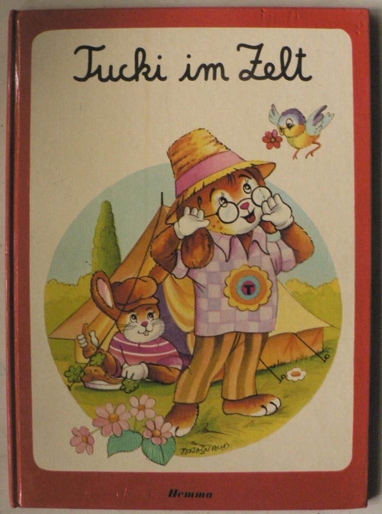 Tucki im Zelt (in Schreibschrift)