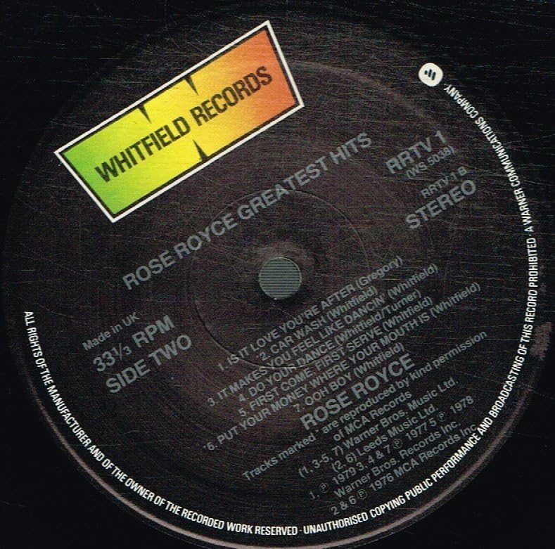 GREATEST HITS ( LP / Vinyl Schallplatte Disque Record) ROSE ROYCE