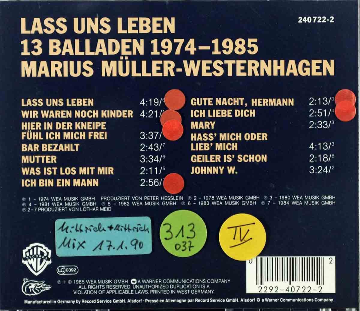 Lass Uns Leben/13 Balladen 1974-1985