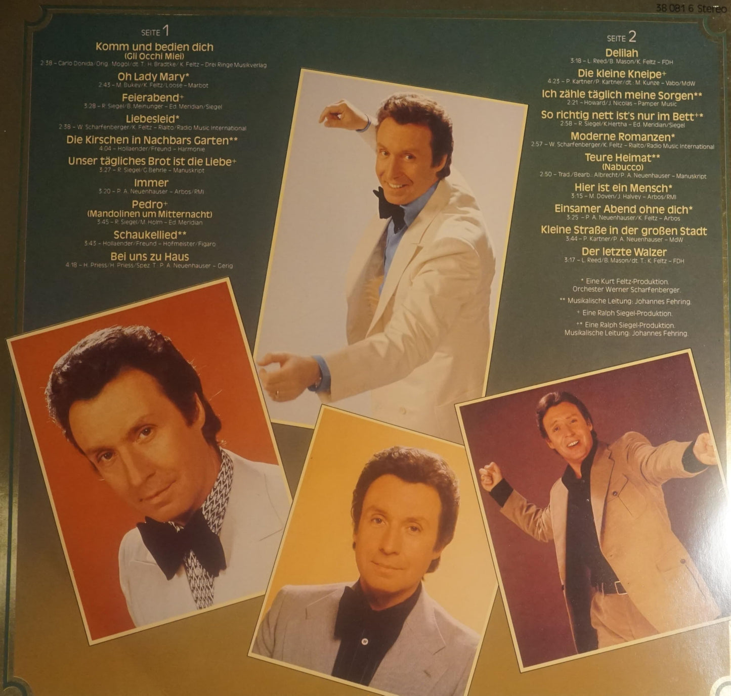 Peter Alexander / Das goldene Schlageralbum / 20 große ERFOLGE / Bildhülle mit ORIGINAL illustrierter Innen-Schutzhülle / ariola # 200250 / Deutsche Pressung / 12" Vinyl Langspiel Schallplatte