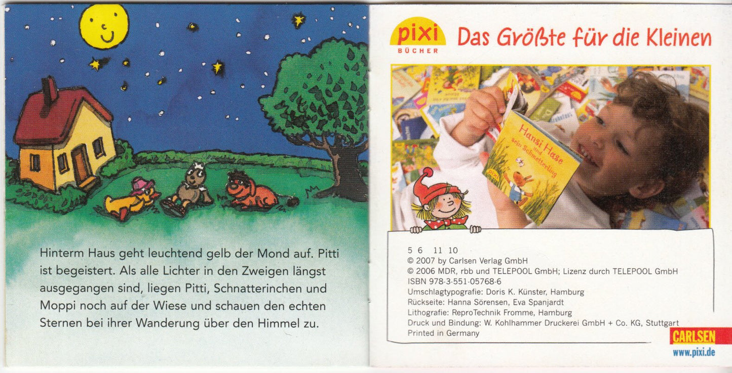 Pittiplatsch, Schnatterinchen, Moppi und die Sterne - Pixi-Buch 1512 aus Serie 168