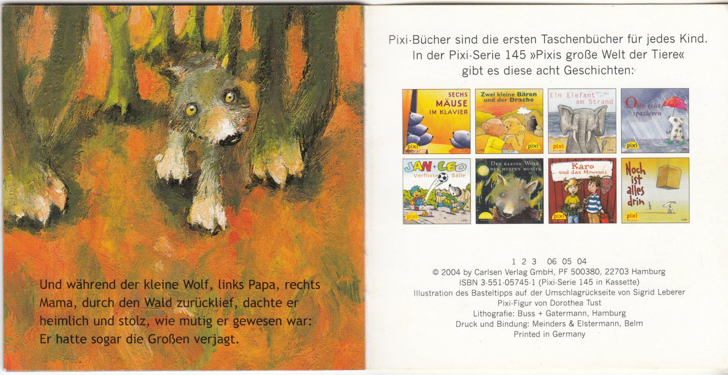 Pixi Bücher. Der kleine Wolf, der husten musste. Pixi-Serie 145, Nr.1296.