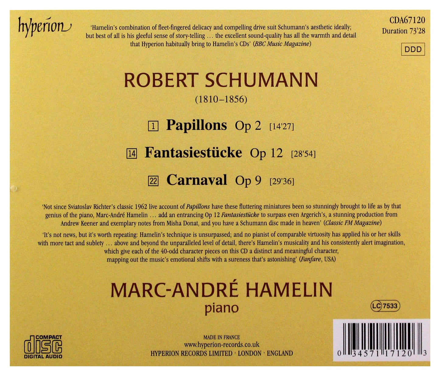 Robert Schumann: Carnaval/Fantasiestücke/+