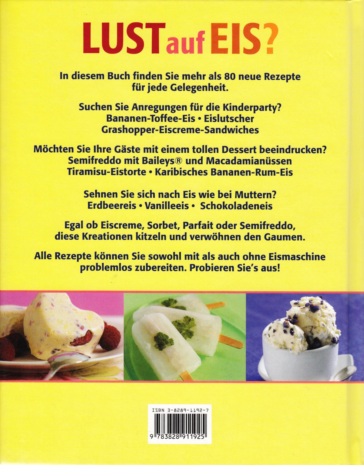 Lust auf Eis? Mehr als 80 neue Rezepte mit und ohne Eismaschine