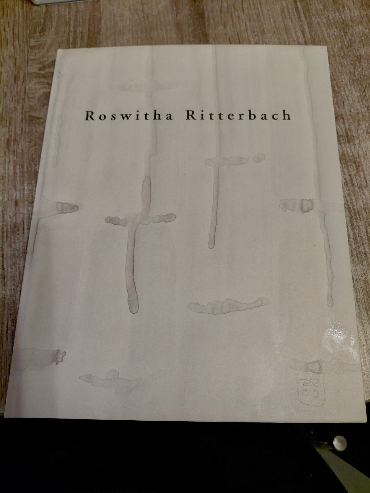 Roswitha Ritterbach Malerei auf Papier mit einem Brief von ihr