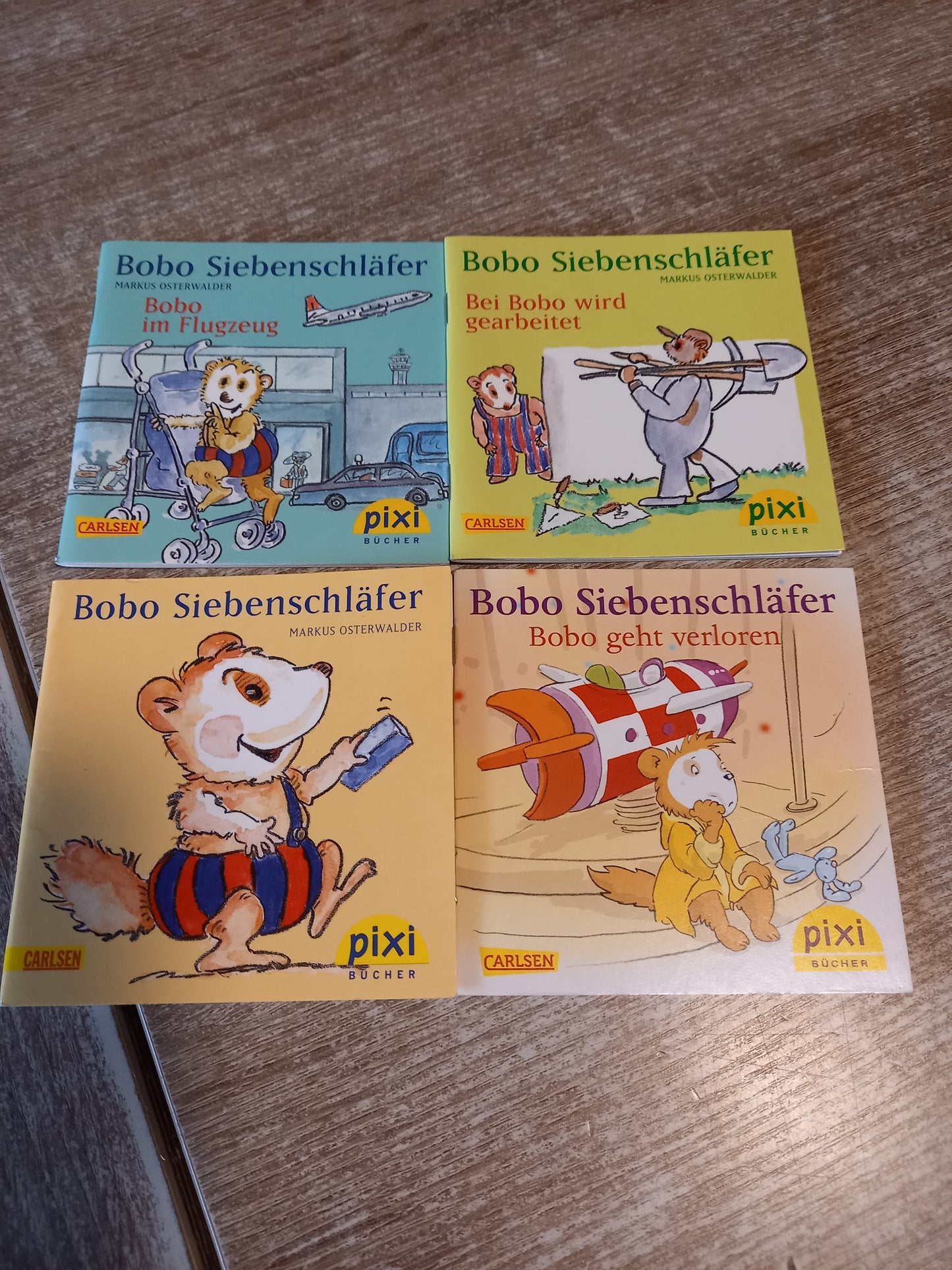 Bobo Siebenschläfer Pixi 4 Hefte 1 Bobo Siebenschläfer 2 Bobo geht verloren 3 Bobo im Flugzeug 4 Bei Bobo wird gearbeitet