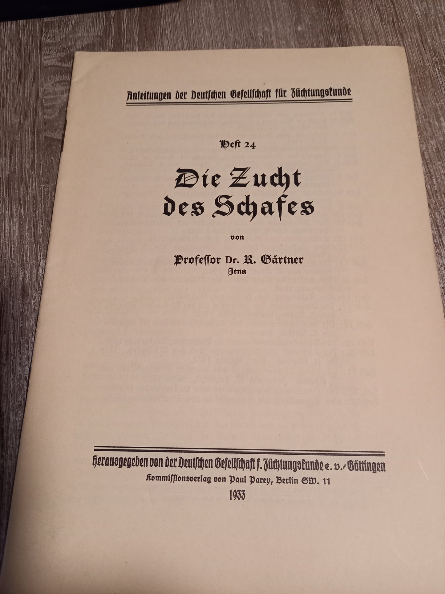 Die Zucht des Schafes Heft 24