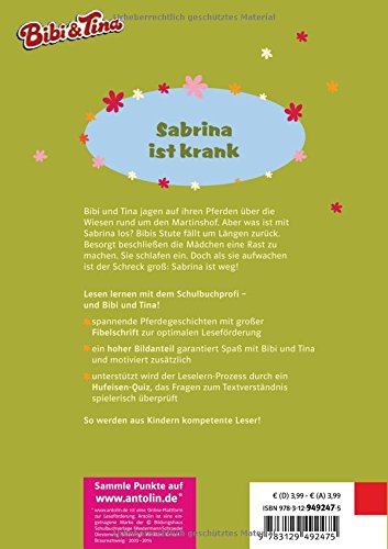 Bibi & Tina - Sabrina ist krank: Lesen lernen - 2. Klasse ab 7 Jahren (A5 Lese-Heft): Erstleser 2. Klasse (Lesen lernen mit Bibi und Tina)