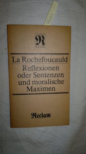 Reflexionen oder Sentenzen und moralische Maximen (Taschenbuch, 1985)
