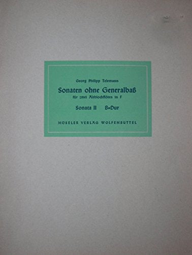 Sonaten Ohne generalbaß Für Zwei Altblockflöten in F: Sonata II B-Dur.
