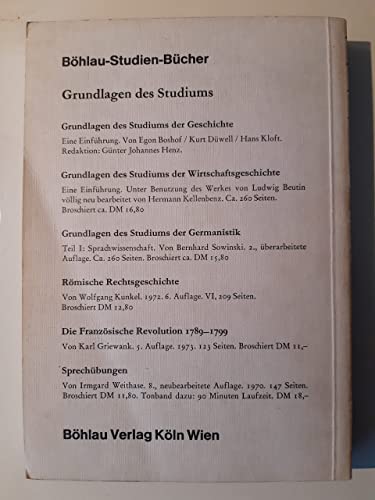 Grundlagen des Studiums der Geschichte.