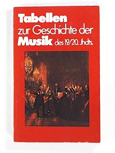 Tabellen zur Geschichte der Musik des 19. und 20. Jahrhunderts. von Erich Valentin u. Ulla Thompson