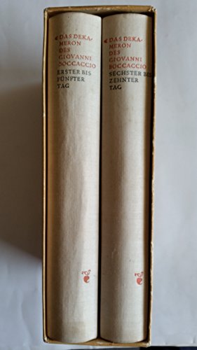 Das Dekameron des Giovanni Boccaccio. Band 1 erster bis fünfter Tag. Band 2 sechster bis zehnter Tag. In zwei Bänden.