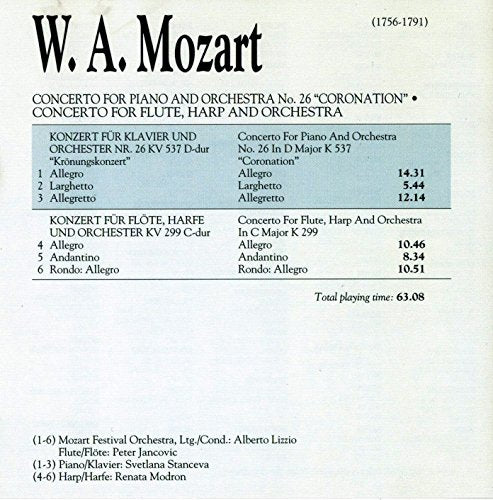 Mozart: "Coronation" / Concerto for Flute, Harp and Orchestra