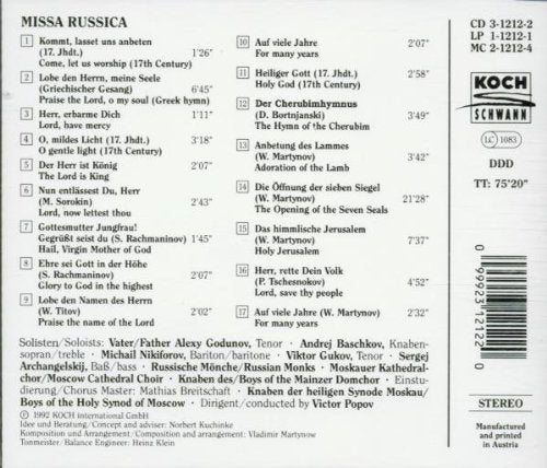 Missa Russica (1000 Jahre russische Liturgie)