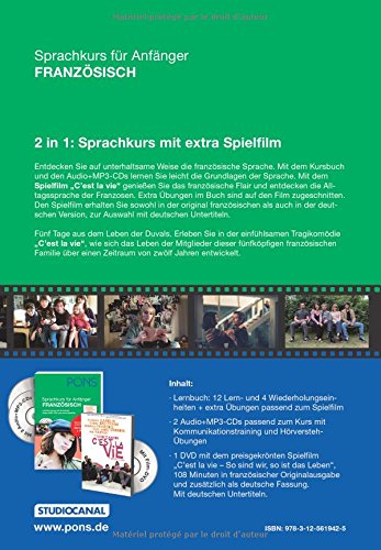 PONS Sprachkurs für Anfänger Französisch: Leichter lernen mit Buch, Film und Audio-CD¿s: Leichter lernen mit Buch, Film (C'est la vie) und Audio-CDs