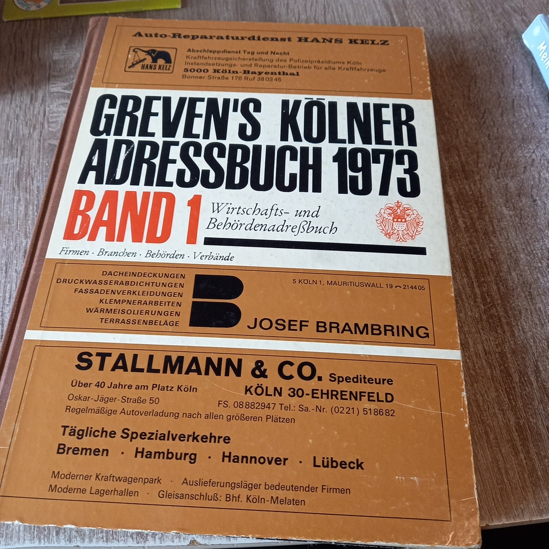 Grevens Kölner Adressbuch 1973 Band 1