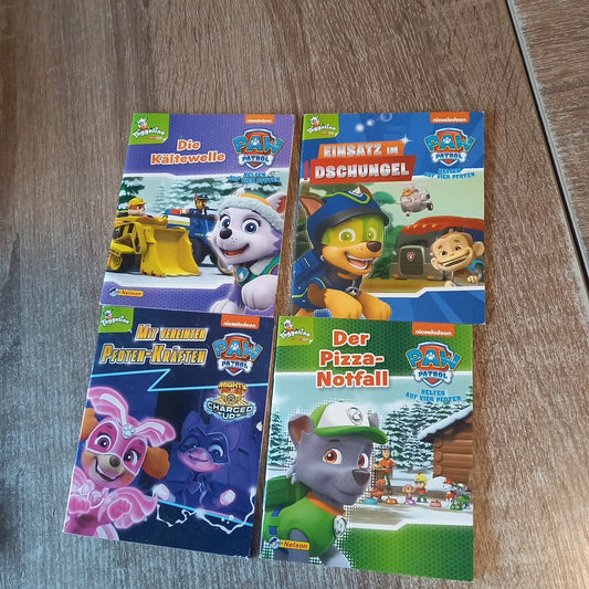 Paw Patrol 4 Mini Hefte 1 Die Kältewelle 2 Eint Pizza Notfall 3 Mit vereinten Kräften 4 Der Pizza Notfall