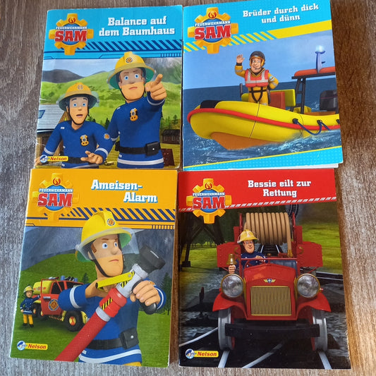 4 Hefte von Feuerwehrmann Sam 1 Balance auf dem Baumhaus 2 Brüder durch dick und dünn 3 Ameisenalarm 4 Bessie eilt zur Rettung