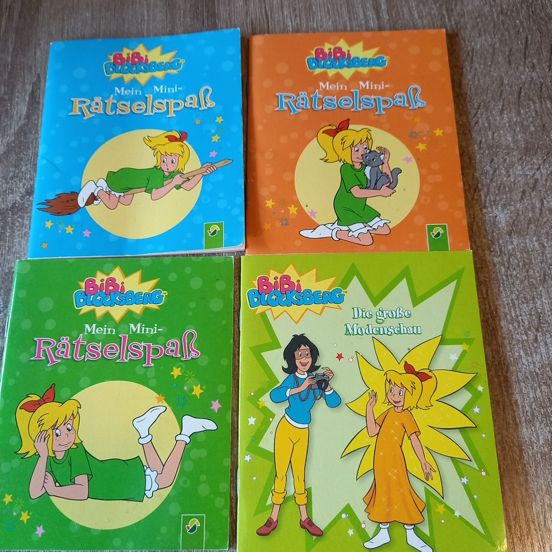 Bibi Blocksberg 4 Hefte 3x unterschiedliche Mini Rätselspass Die große Modenschau