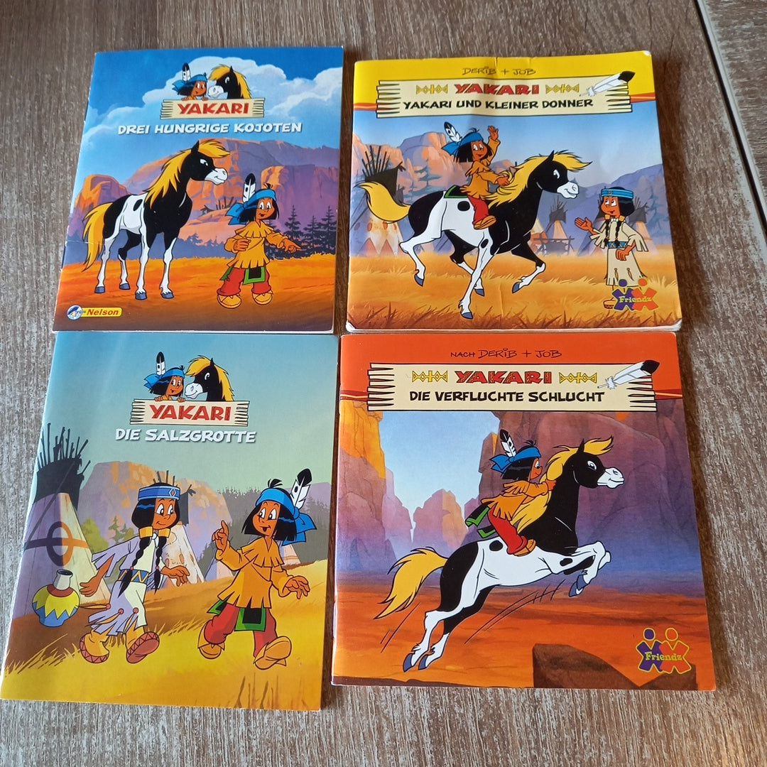 Yakari 4 Hefte 1 Drei hungrige Kojoten 2 Yakari und kleiner Donner 3 Die Salzgrotte 4 Die verfluchte Schlucht