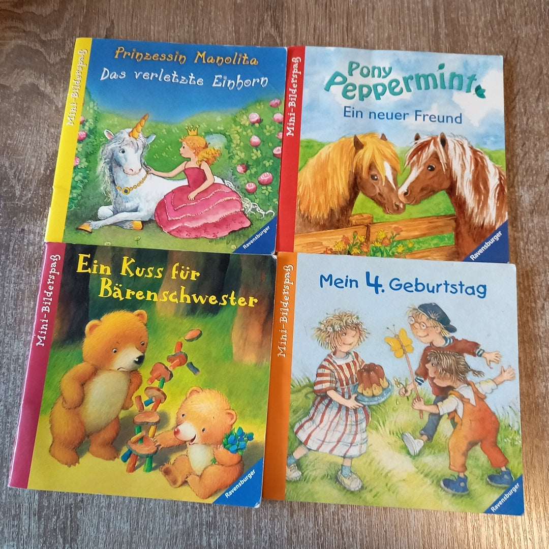 Mini Bilderspass 4 Hefte 1 Prinzessin Manolita Das verletzte Einhorn 2 Pony Peppermint Ein neuer Freund 3 Ein Kuss für Bärenschwester 4 Mein 4 Geburtstag