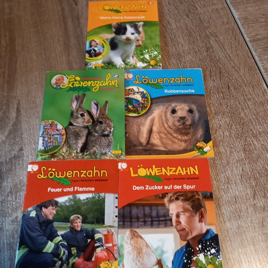 Löwenzahn 5 Hefte 1 Meine kleine Katzenwelt 2 Kaninchenkinder 3 Robbensuche 4 Feuer und Flamme 5 Dem Zucker auf der Spur