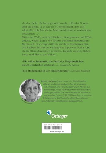 Ronja Räubertochter: Astrid Lindgren Kinderbuch-Klassiker. Die Abenteuer-Geschichten der Räubertochter über Freundschaft und die Liebe zur Natur. ... Selbstbestimmung und die Liebe zur Natur