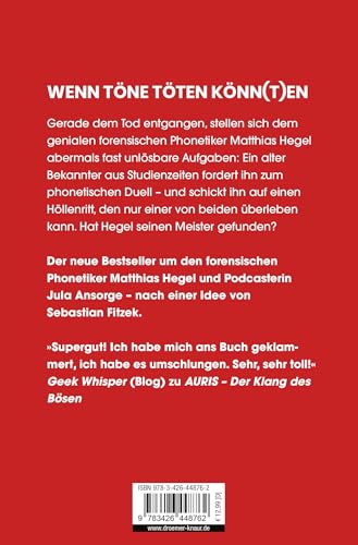 Tödlicher Schall: Auris. Nach einer Idee von Sebastian Fitzek | Band 5 der SPIEGEL Bestseller-Thriller-Reihe (Ein Jula und Hegel-Thriller, Band 5)