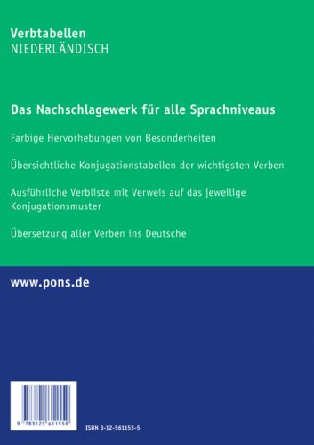 PONS Verbtabellen. Übersichtlich und umfassend: Niederländisch