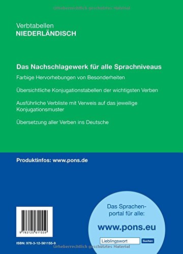 PONS Verbtabellen. Übersichtlich und umfassend: Niederländisch