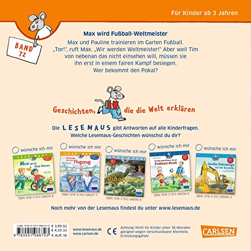 LESEMAUS 72: Max wird Fußball-Weltmeister (72): Neuausgabe