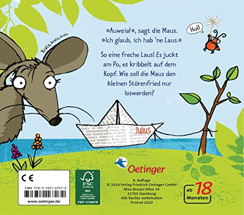 Die Maus mit der Laus (Die kleine Eule und ihre Freunde): Liebevoll gereimtes Pappbilderbuch für Kinder ab 2 Jahren