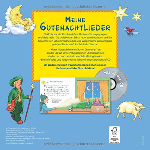 Meine Gutenachtlieder: Mit Lieder-CD. Alle Lieder gesungen und instrumental: Mit Lieder-CD. Zum Anhören und Träumen