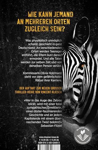 Im Auge des Zebras: Ein Bösherz-Thriller | SPIEGEL Bestseller vom Autor des Bestsellers »Auris« | »Eine düster-faszinierende Geschichte!« Sebastian Fitzek (Olivia Holzmann ermittelt, Band 1)