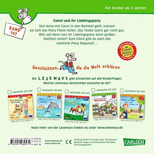 LESEMAUS 107: Conni und ihr Lieblingspony (107): Mit vielen Sachinformationen
