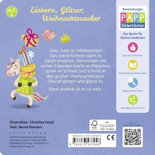 Das Einhorn feiert Weihnachten