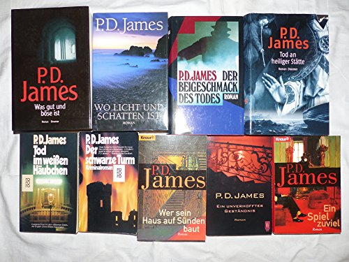 Konvolut 4 Romane von P. D. James. 1. Wer sein Haus auf Sünden baut.,2. Der Beigeschmack des Todes. 3. Ein makelloser Tod. 4. Was gut und böse ist.