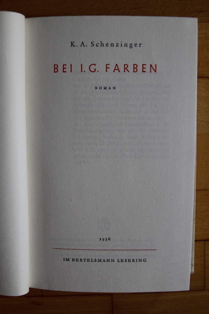 Bei I.G. Farben : Roman