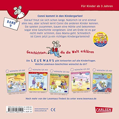 LESEMAUS 9: Conni kommt in den Kindergarten (9: Mit Gratis Mitmach-Zeitung
