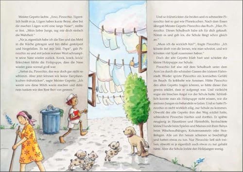 Pinocchio: Der Kinderbuch-Klassiker als farbig illustrierte Nacherzählung - Zum Vorlesen für Kinder ab 5 Jahren