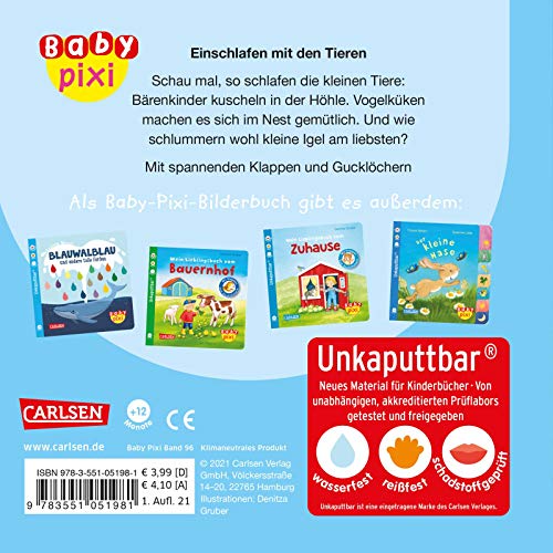 Baby Pixi (unkaputtbar) 96: Mein Lieblingsbuch vom Einschlafen mit den Tieren: Ein Baby-Buch mit Klappen und Gucklöchern ab 1 Jahr (96)