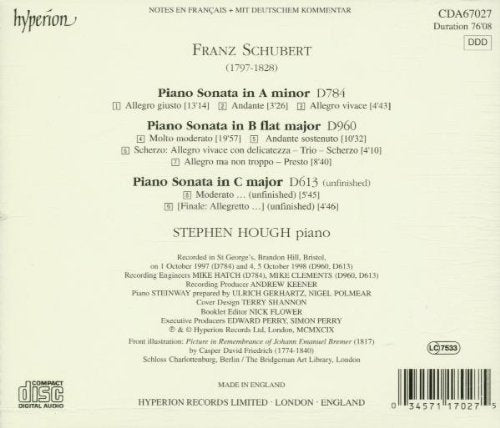 Piano Sonatas D 960, D 784, D613