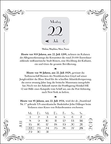 Abreißkalender Was geschah heute vor... 2019