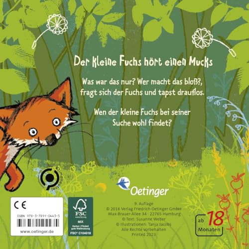 Der kleine Fuchs hört einen Mucks (Die kleine Eule und ihre Freunde): Liebevoll gereimtes Pappbilderbuch für Kinder ab 2 Jahren