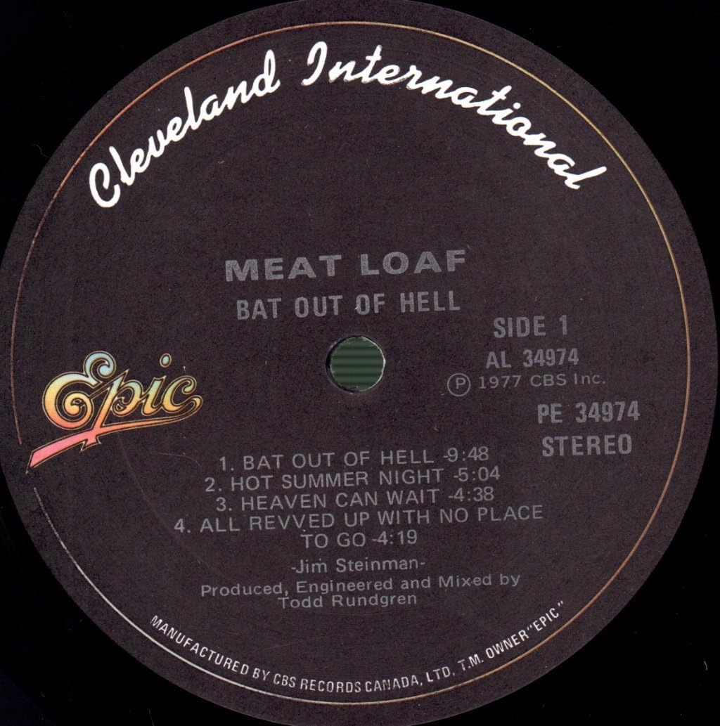 YYST MEAT LOAF Bat Out Of Hell PE 34974 LP Vinyl VG++ Cover VG++ Sleeve