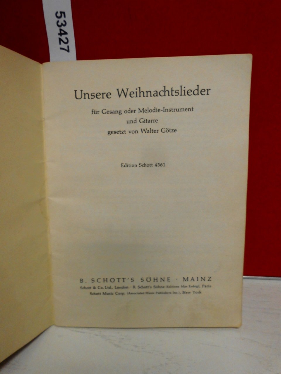 Unsere Weihnachtslieder für Gesang mit Gitarre ( Edition 4361 )