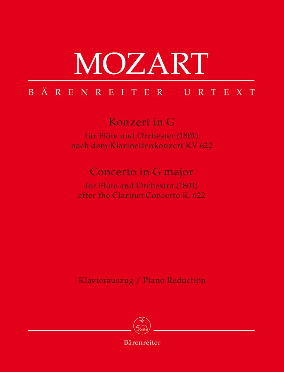 Konzert für Flöte und Orchester G-Dur (1801) -In einer Bearbeitung von A. E. Müller nach dem Klarinettenkonzert KV 622-. Klavierauszug, Stimmen, Urtextausgabe