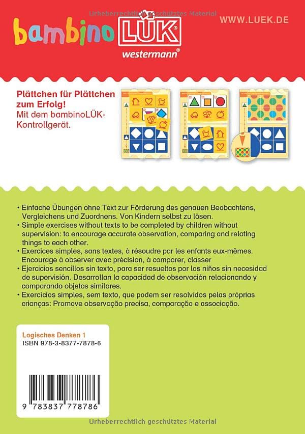 bambinoLÜK: 3/4/5 Jahre Logisches Denken 1 (bambinoLÜK-Übungshefte: Kindergarten)